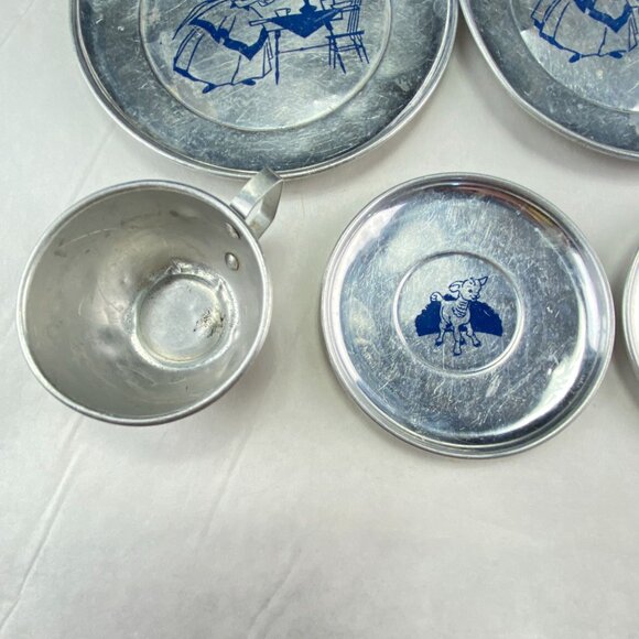 Vintage Little Bo Peep Pretend Play Aluminum Dishes - Picture 4 of 11